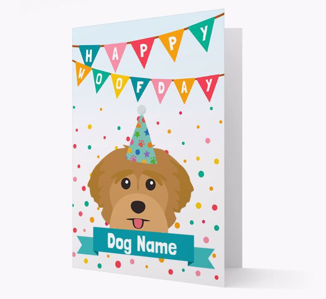 Personalised Card 'Happy Woofday {dogsName}' with {breedCommonName} Icon